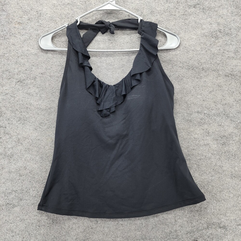 Chaps Tankini Womens 10 D Halter Black Swimwear